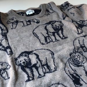 Gymboree Sweater Grizzly Bear Taupe w/Navy Blue Bears